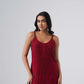 Nayab Maroon Noodle Strap 2 Piece Kurta set