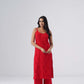 Nayab Red Noodle Strap 2 Piece Kurta set