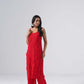 Nayab Red Noodle Strap 2 Piece Kurta set