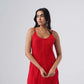 Nayab Red Noodle Strap 2 Piece Kurta set