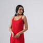 Nayab Red Noodle Strap 2 Piece Kurta set