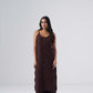 Nayab Brown Noodle Strap 2 Piece Kurta set