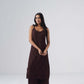 Nayab Brown Noodle Strap 2 Piece Kurta set