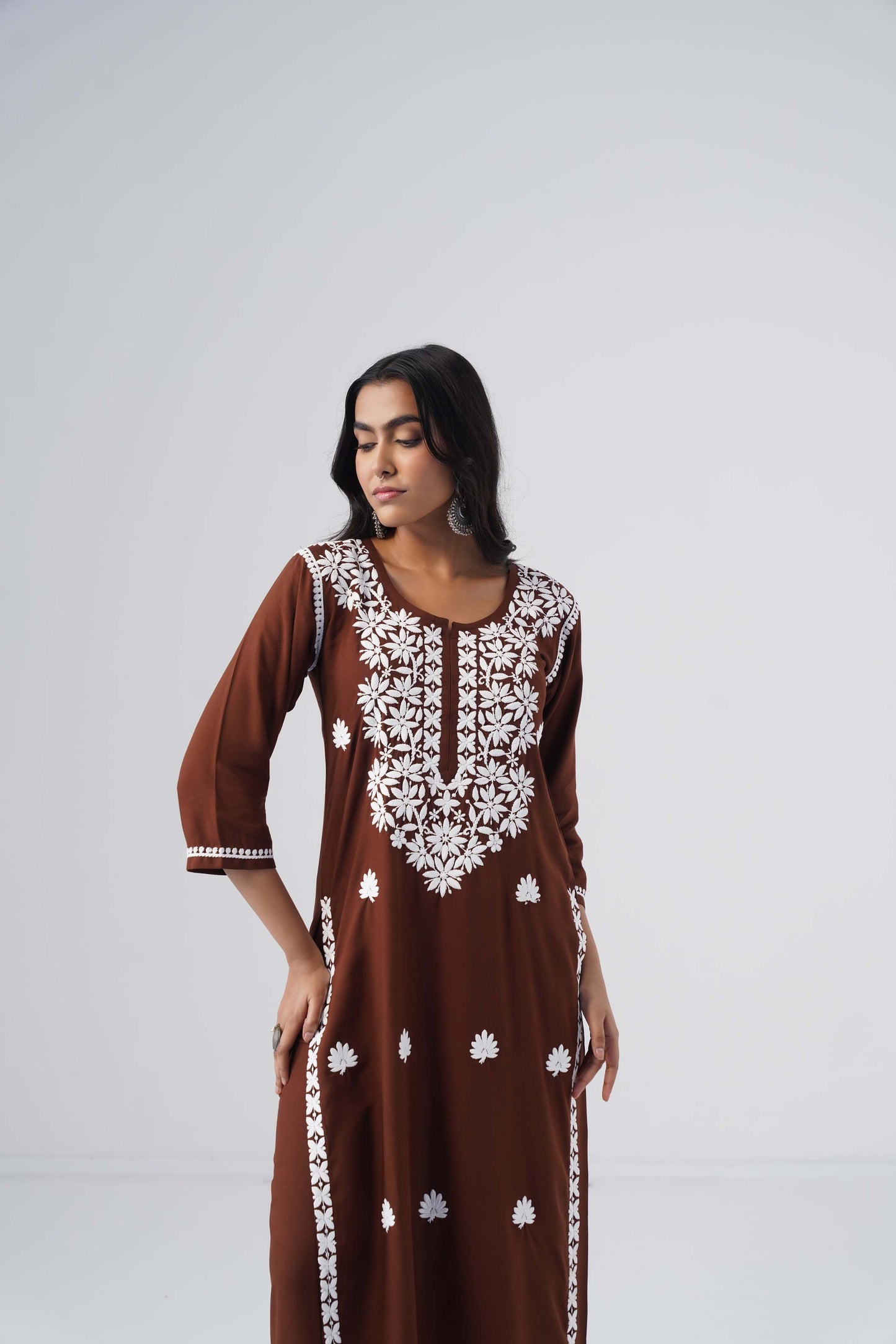 Heer brown Rayon Kurta Palazzo set
