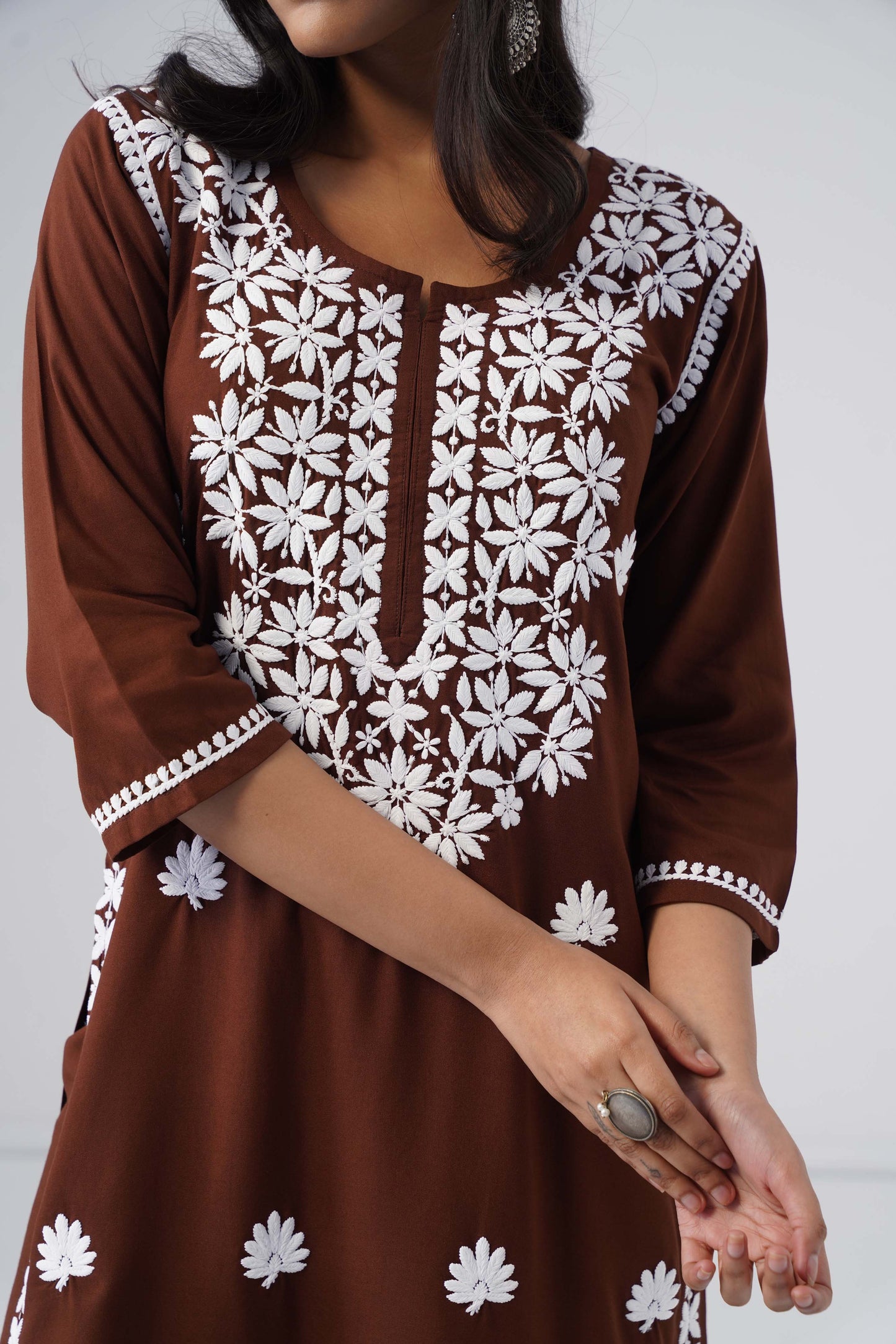 Heer brown Rayon Kurta Palazzo set
