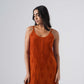 Nayab Rust Noodle Strap 2 Piece Kurta set