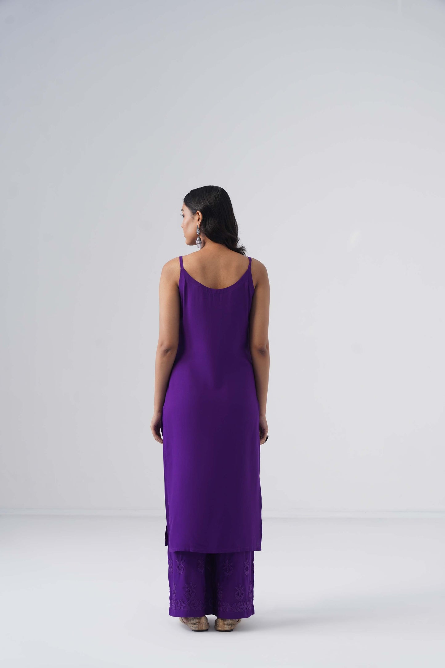 Nayab Purple Noodle Strap 2 Piece Kurta set
