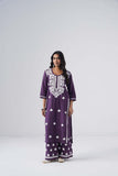 Heer dusty purple Rayon Kurta Palazzo set