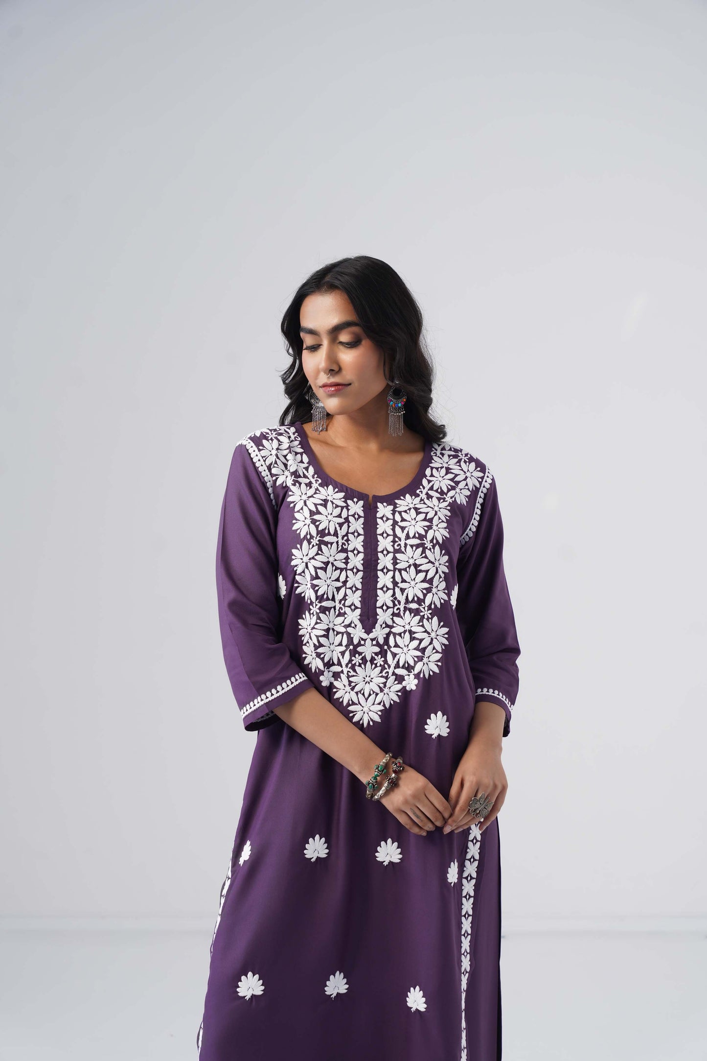 Heer dusty purple Rayon Kurta Palazzo set