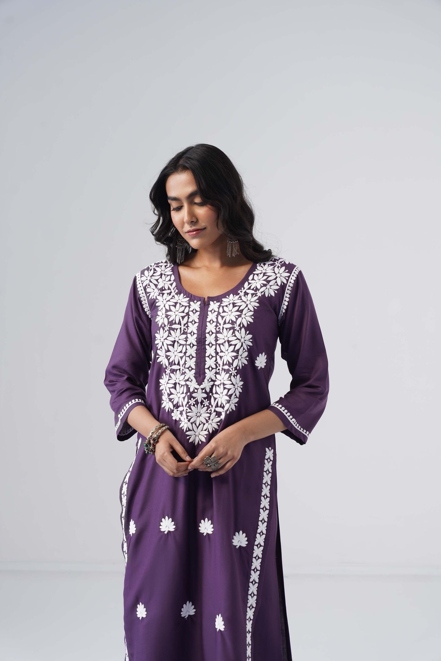 Heer dusty purple Rayon Kurta Palazzo set