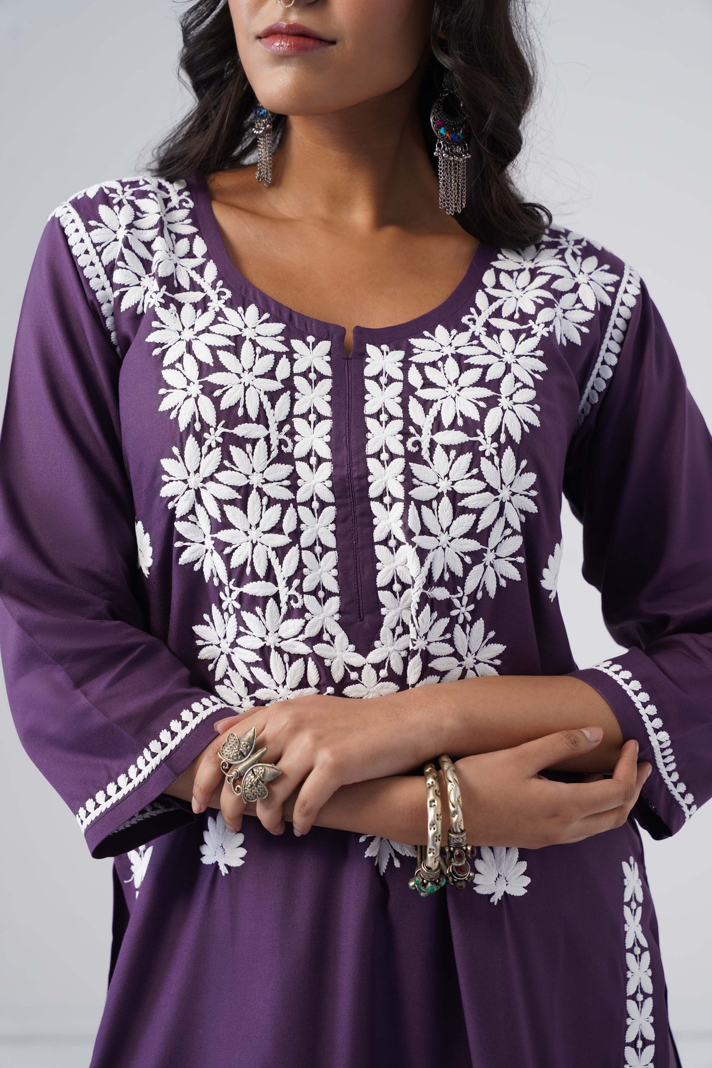 Heer dusty purple Rayon Kurta Palazzo set
