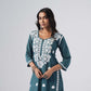 Heer teal green Rayon Kurta Palazzo set