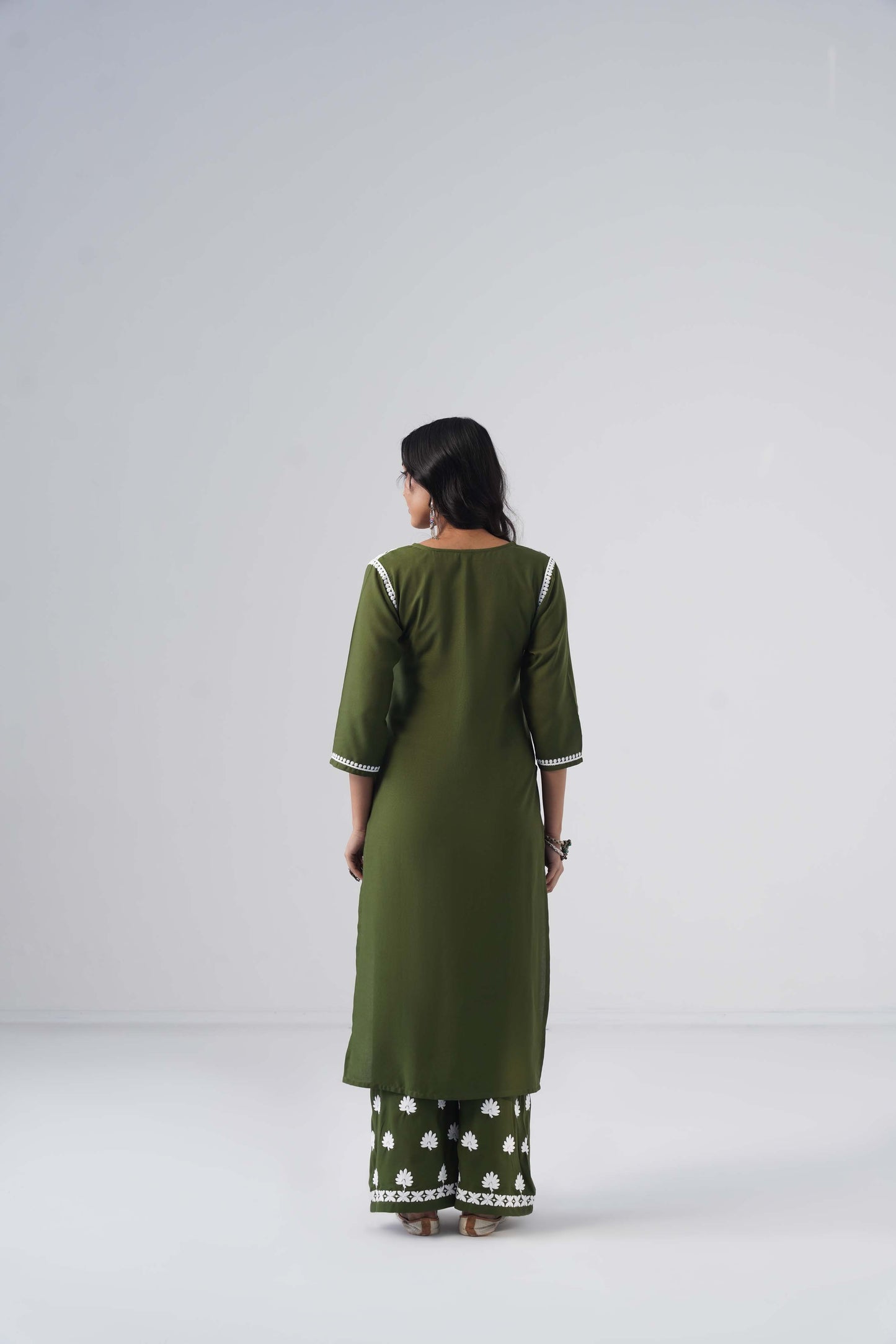 Heer Oliver green Rayon Kurta Palazzo set