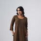Tira Brown Short Rayon Kurta