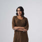 Tira Brown Short Rayon Kurta