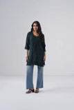 Tira Teal Blue Short Rayon Kurta