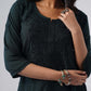 Tira Teal Blue Short Rayon Kurta