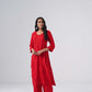 Maahi red Rayon Kurta Pant set