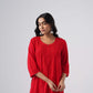Maahi red Rayon Kurta Pant set
