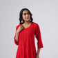 Maahi red Rayon Kurta Pant set