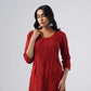 Maahi maroon Rayon Kurta Pant set