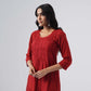 Maahi maroon Rayon Kurta Pant set