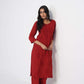 Maahi maroon Rayon Kurta Pant set