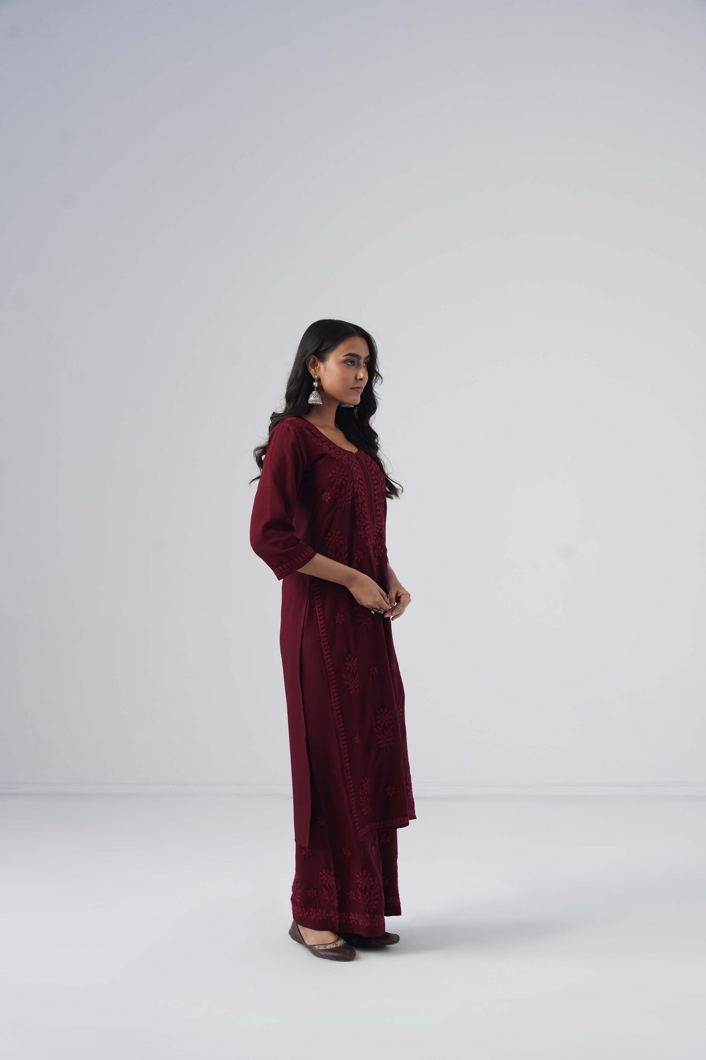 Maahi plum Rayon Kurta Pant set
