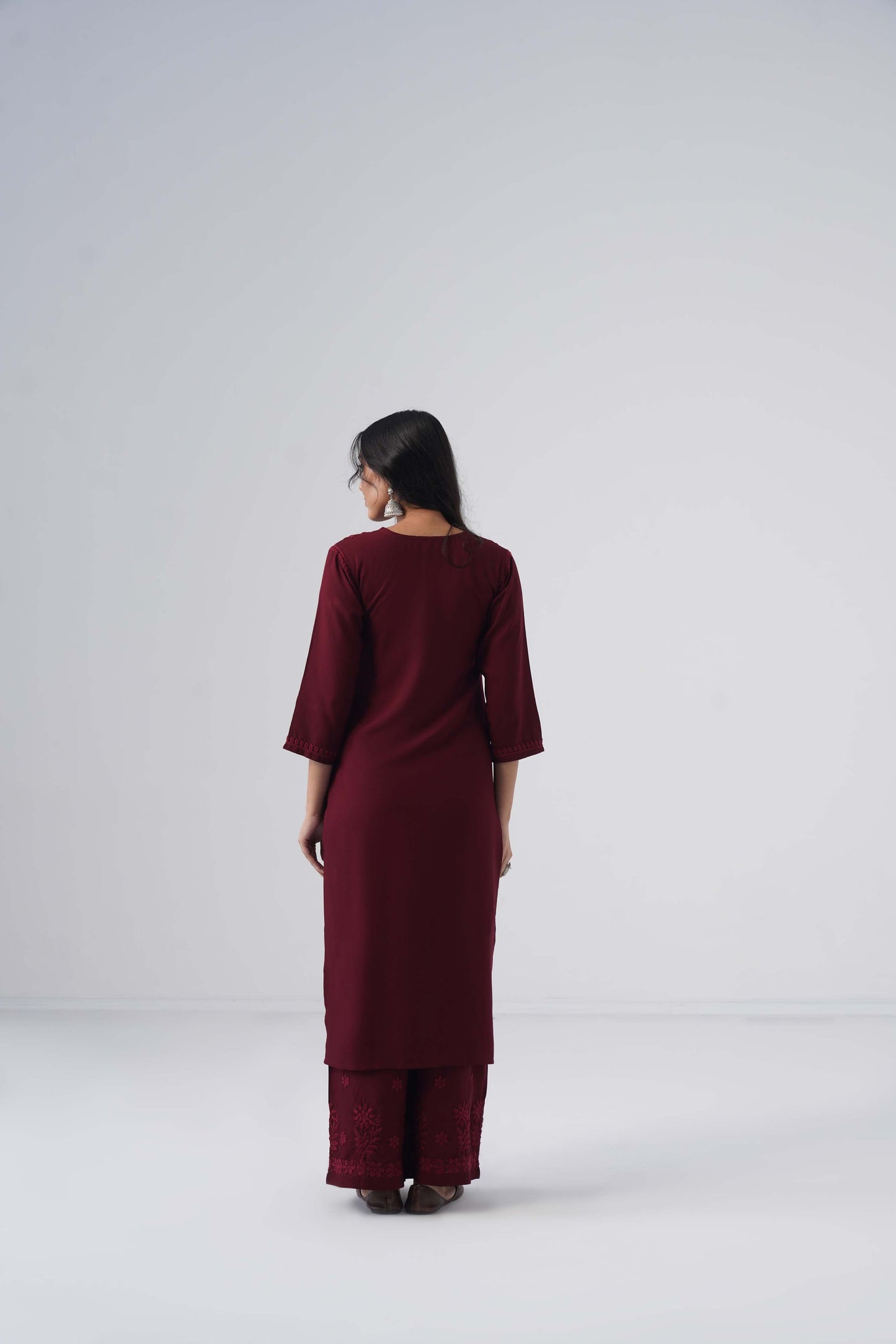 Maahi plum Rayon Kurta Pant set