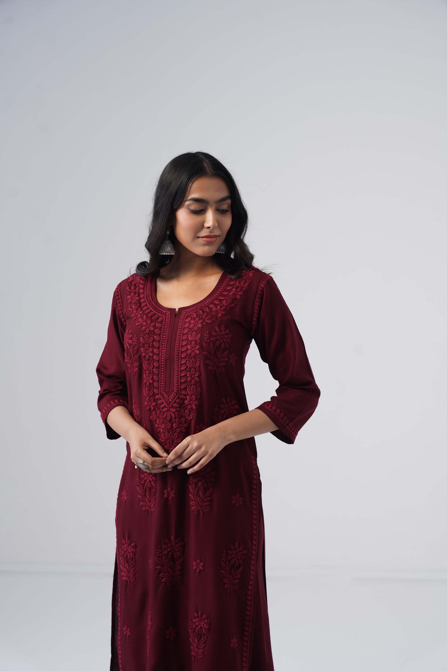 Maahi plum Rayon Kurta Pant set