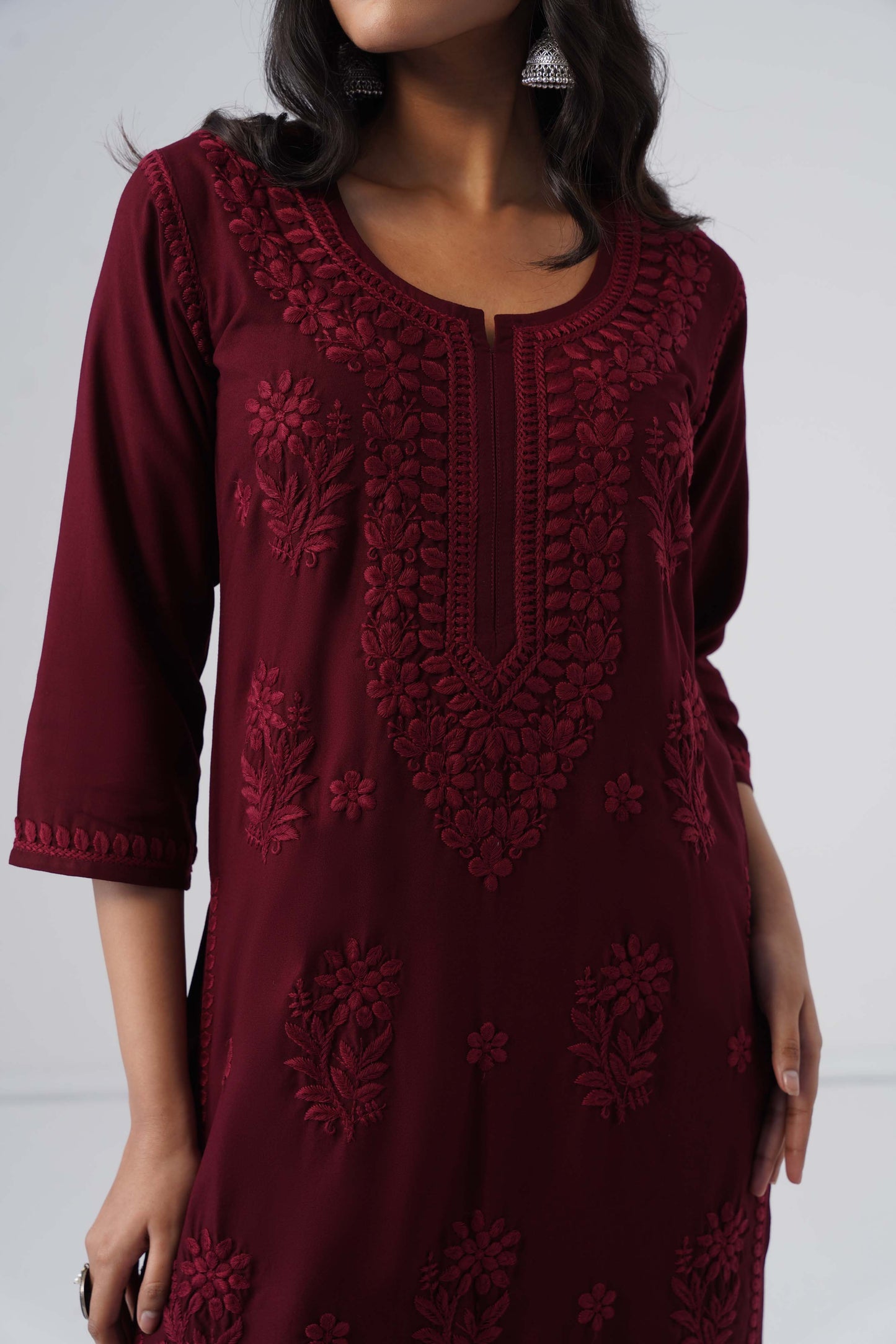 Maahi plum Rayon Kurta Pant set