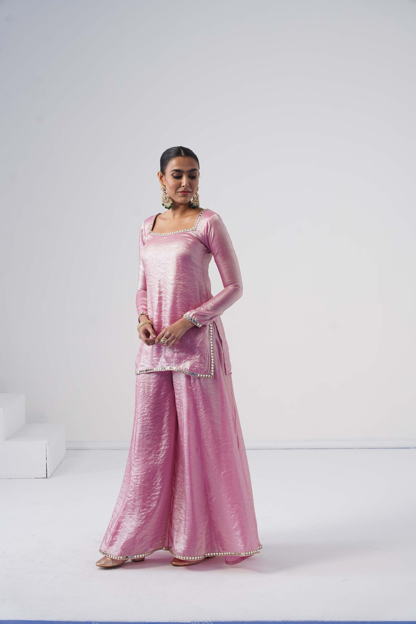 Saanjh Pastel Pink Sarara Set