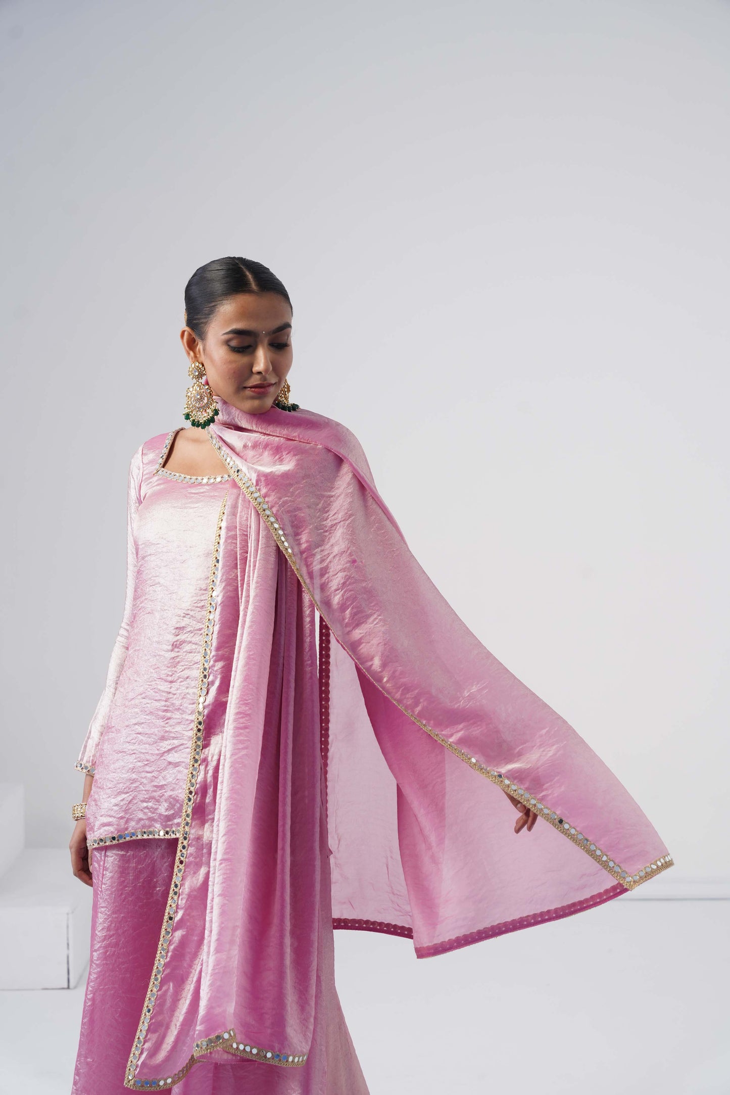 Saanjh Pastel Pink Sarara Set
