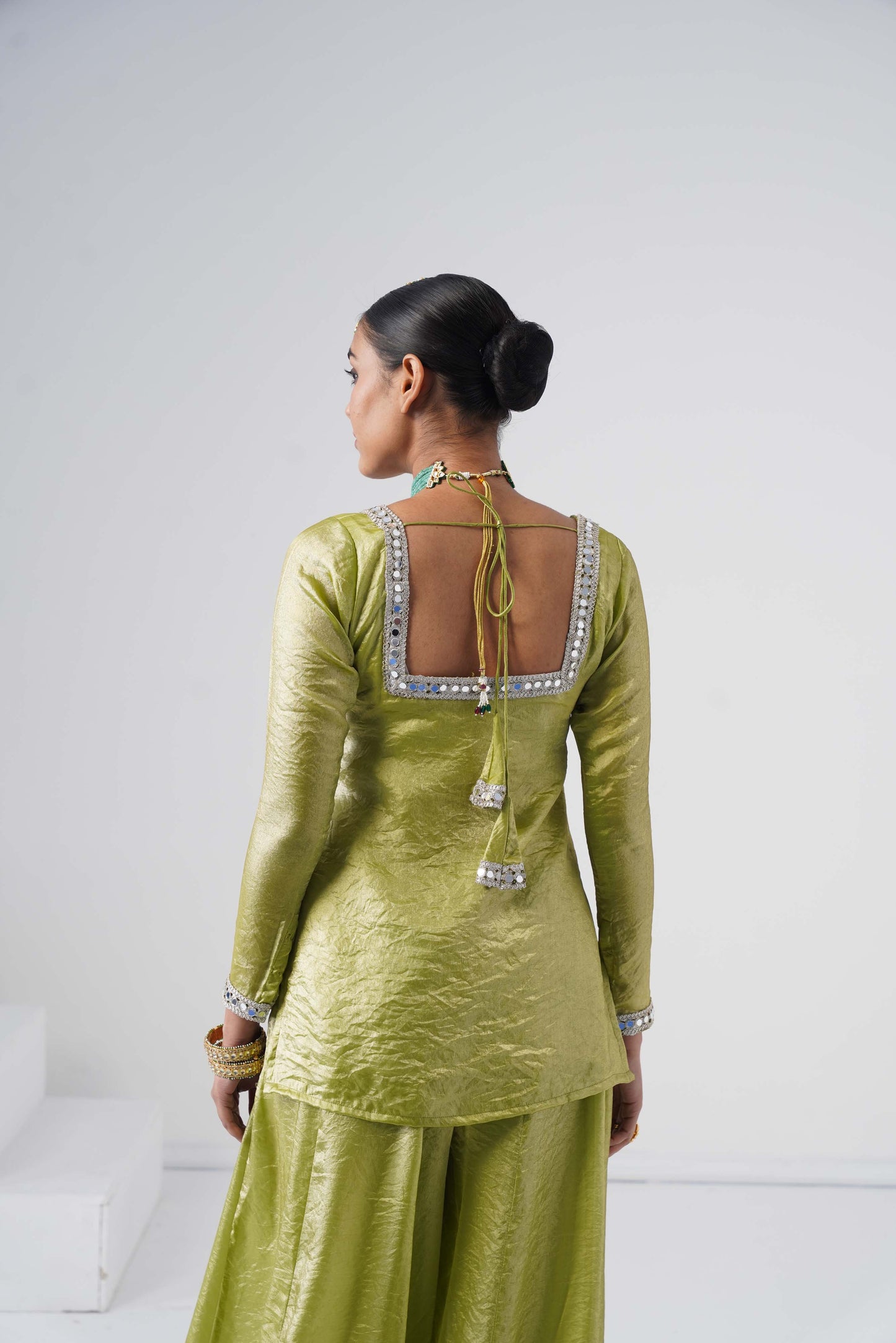 Saanjh Lime Green Sarara Set