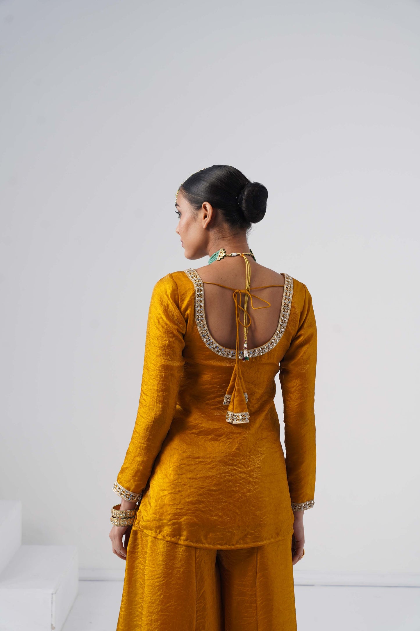 Saanjh Mustard Yellow Sarara Set