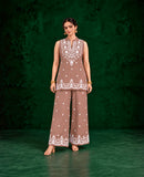 Juhi Dusty Rose Embroidered Kurta with Palazzo Set