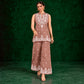 Juhi Dusty Rose Embroidered Kurta with Palazzo Set