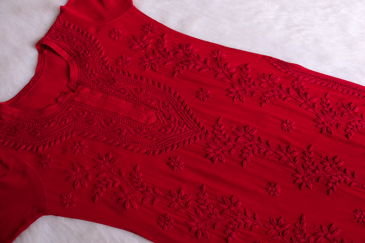 rivayat Red Viscose Georgette Kurta