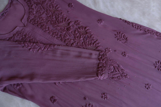 Ehsaas Dusty Purple Viscose Georgette Kurta