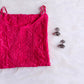 Stylish deep pink viscose kurti for women