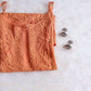 Rust orange viscose kurta with strappy neckline