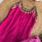 Aisha pink halter neck dress with plazzo and dupata