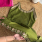 HalterGreen neck short kurta with pants