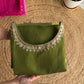 HalterGreen neck short kurta with pants