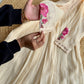 kesar Aline embroidered hand work sleeve mul Chanderi dress
