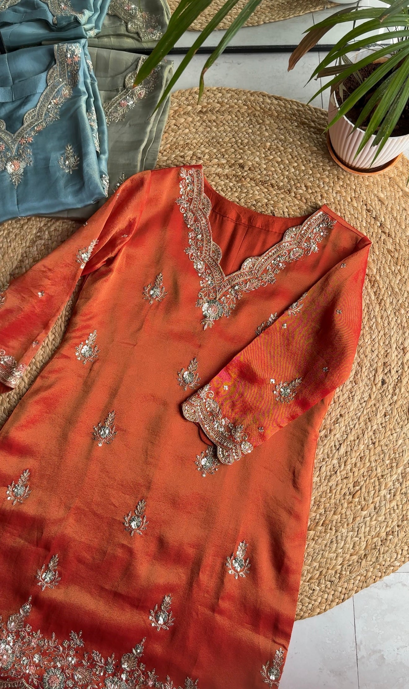 Roohani pure tissue ghagra dress