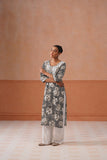 Reetika Gray Floral Chikankari Embroidery Kurta