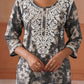 Reetika Gray Floral Chikankari Embroidery Kurta
