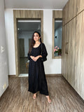 Women’s black ethnic rayon kurta palazzo outfit
