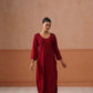 Gulistaan Maroon 2 piece Rayon Kurta Plazzo set